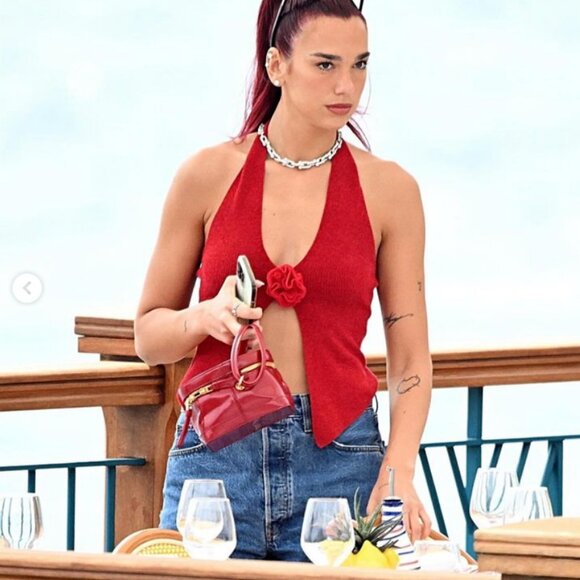 With Jean Rose Halter in Cherry Red - Picture 3 of 4